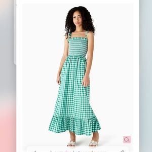 Kate Spade Gingham Smocked-Bodice Dress